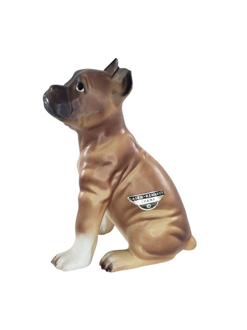 Hagen Renaker Champ Boxer Puppy Dog Figurine Fireside Line *FLAW*